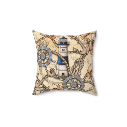 Nautical-Spun Polyester Square Pillow