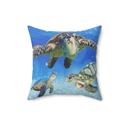 Sea Turtles-Spun Polyester Square Pillow