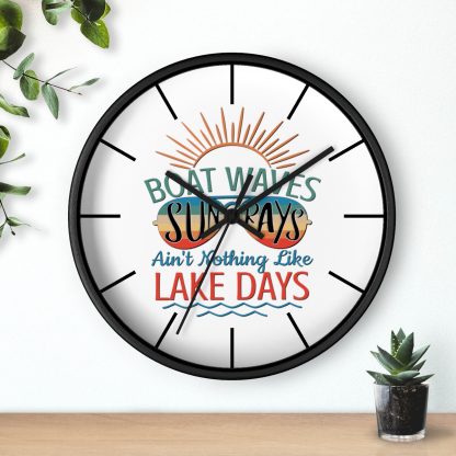 Boating Design Boat Waves Lake Days Clock