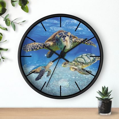 Sea Turtles - Beach Theme - Wall Clock