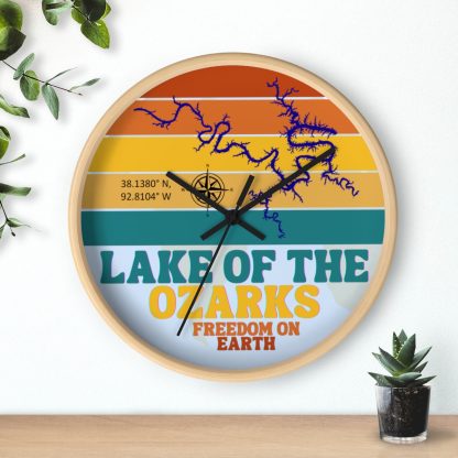 Lake Of The Ozarks Retro Sunset Wall Clock