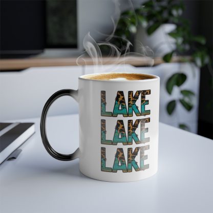 Lake Themed - Leopard Print Color Changing Coffee Mug, 11oz