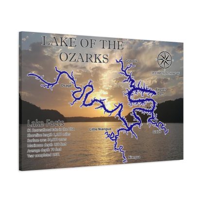 Lake House Decor-Lake Of The Ozarks Sunset-Stretched Canvas